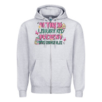 Heather Grey retired library kid present bookish girlie Zipper Hoodie - MaliasSmallBusiness