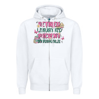 White retired library kid present bookish girlie Zipper Hoodie - MaliasSmallBusiness