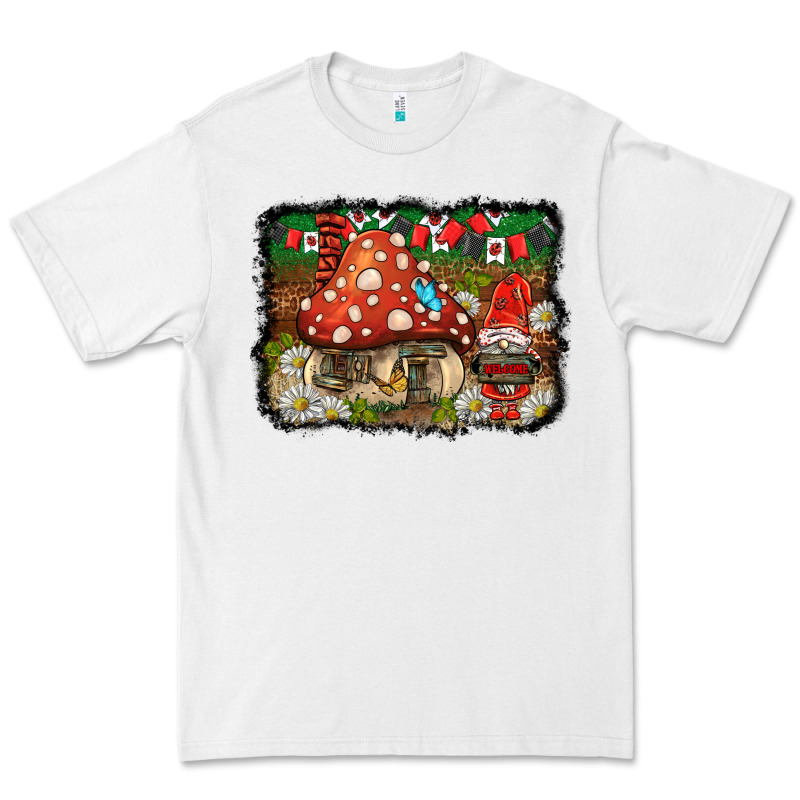 Welcome Ladybug Gnome Background Premium Tee by BarkalooDesign | Teevron