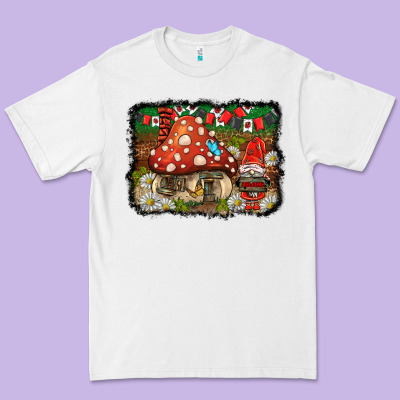 Welcome Ladybug Gnome Background Premium Tee Designed By Barkaloodesign
