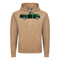 Vintage Coffee western green truck right side view 1 Vintage Hoodie - FaDigitalArtStudio