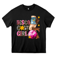 Black disco cowgirl Heavy Core Tee - texasbilliewilder