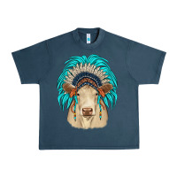 Midnight Navy charolais indian headdress Urban Heavy Tee - JahusDesignShop