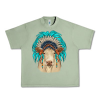 Oil Green charolais indian headdress Urban Heavy Tee - JahusDesignShop