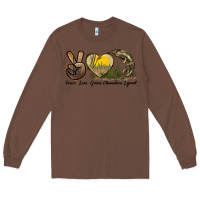 Chestnut Peace Love Green Chameleon Lizard Long Sleeve Tee - LillyAllenDesigns