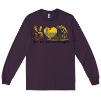 Plum Peace Love Green Chameleon Lizard Long Sleeve Tee - LillyAllenDesigns