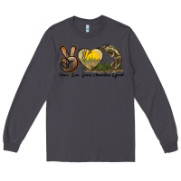 Smoke Peace Love Green Chameleon Lizard Long Sleeve Tee - LillyAllenDesigns