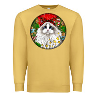 Antique Gold christmas ragdoll  cat Premium Sweatshirt - LillyAllenDesigns