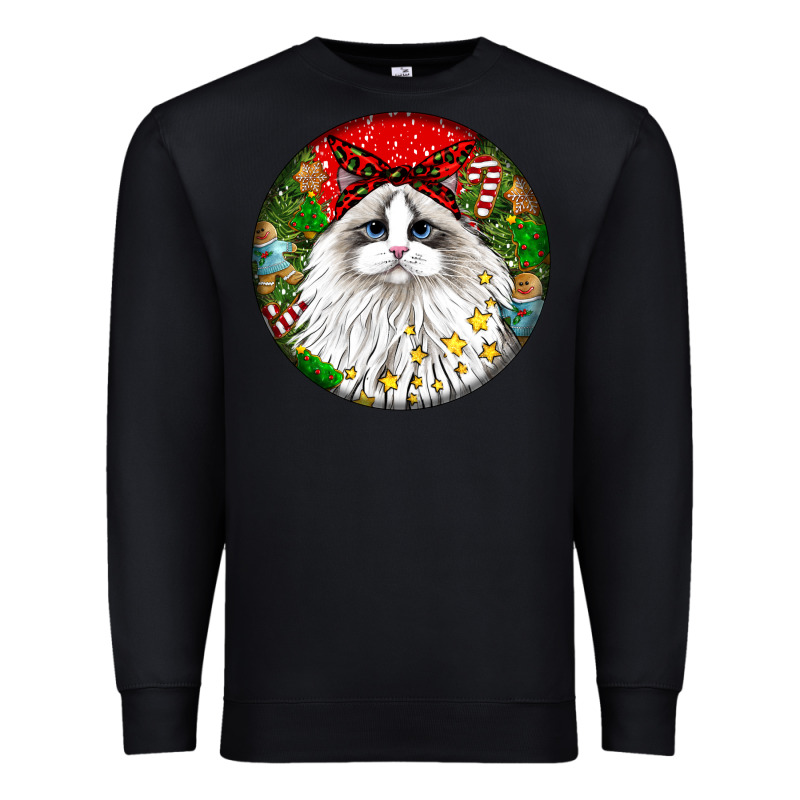 Christmas Ragdoll  Cat Premium Sweatshirt by LillyAllenDesigns | Teevron