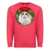 Cardinal christmas ragdoll  cat Premium Sweatshirt - LillyAllenDesigns