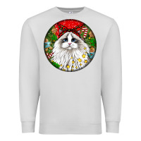 Dove Grey christmas ragdoll  cat Premium Sweatshirt - LillyAllenDesigns