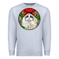 Heather Grey christmas ragdoll  cat Premium Sweatshirt - LillyAllenDesigns