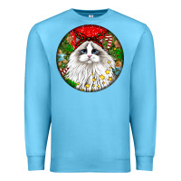 Ocean Blue christmas ragdoll  cat Premium Sweatshirt - LillyAllenDesigns