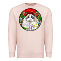 Pale Pink christmas ragdoll  cat Premium Sweatshirt - LillyAllenDesigns