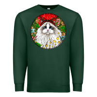 Sports Green christmas ragdoll  cat Premium Sweatshirt - LillyAllenDesigns