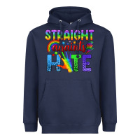 Navy Straight Againts Hate Heavyweight Hoodie - BundleAndBundleShop