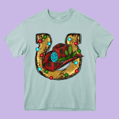 Heavy Core Tee Christmas Horseshoe