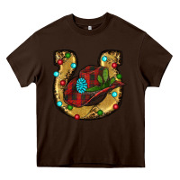 Chocolate Brown Christmas Horseshoe Heavy Core Tee - RanaPortraitStore