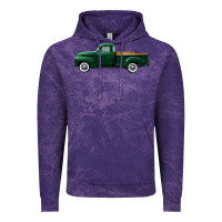 Cloud Purple western green truck right side view Vintage Hoodie - FaDigitalArtStudio