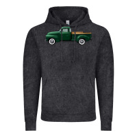Vintage Black western green truck right side view Vintage Hoodie - FaDigitalArtStudio