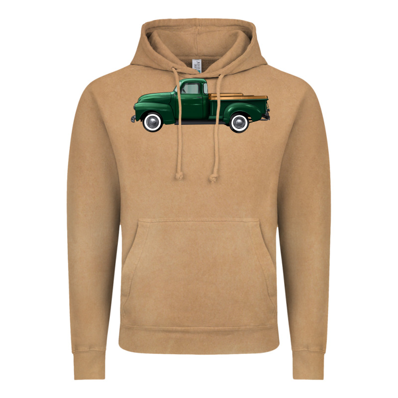 Western Green Truck Right Side View Vintage Hoodie by FaDigitalArtStudio | Teevron