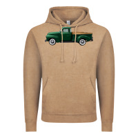 Vintage Coffee western green truck right side view Vintage Hoodie - FaDigitalArtStudio