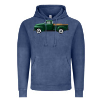 Vintage Denim western green truck right side view Vintage Hoodie - FaDigitalArtStudio