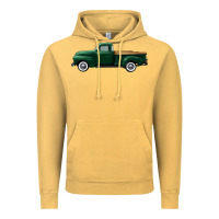 Vintage Mustard western green truck right side view Vintage Hoodie - FaDigitalArtStudio