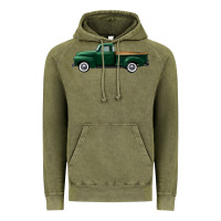 Vintage Olive western green truck right side view Vintage Hoodie - FaDigitalArtStudio