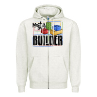 Oatmeal Heather master builder Zipper Hoodie - MaliasSmallBusiness