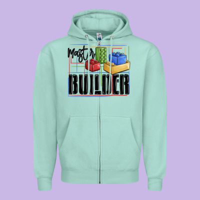Master Builder Zipper Hoodie Designed By Maliassmallbusiness