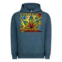 Pigment Midnight Navy stained glass weed Urban Hoodie - TumblerDesignByShophia