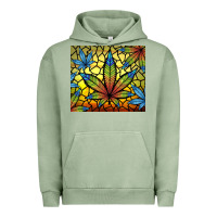 Pigment Oil Green stained glass weed Urban Hoodie - TumblerDesignByShophia
