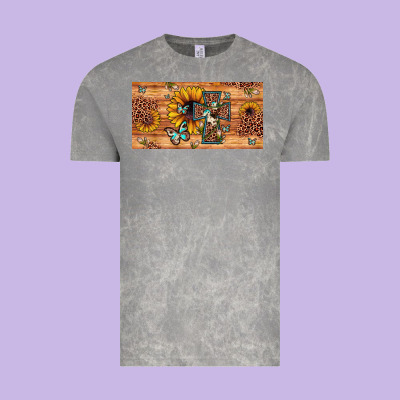 Leopard Cross Butterfly Sunflower Vintage Tee Designed By Jahusdesignshop