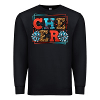 Black Cheer Baseball stitchs Premium Sweatshirt - LillyAllenDesigns