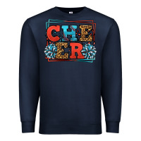 Navy Cheer Baseball stitchs Premium Sweatshirt - LillyAllenDesigns