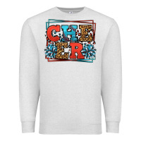 Oatmeal Heather Cheer Baseball stitchs Premium Sweatshirt - LillyAllenDesigns