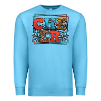Ocean Blue Cheer Baseball stitchs Premium Sweatshirt - LillyAllenDesigns