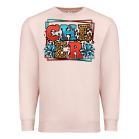 Pale Pink Cheer Baseball stitchs Premium Sweatshirt - LillyAllenDesigns