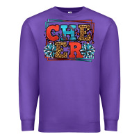 Purple Cheer Baseball stitchs Premium Sweatshirt - LillyAllenDesigns