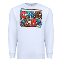White Cheer Baseball stitchs Premium Sweatshirt - LillyAllenDesigns
