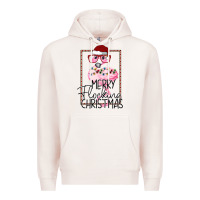 Pale Pink Merry Flock Christmas Flamingo Christmas Premium Hoodie - Bettercallsaul