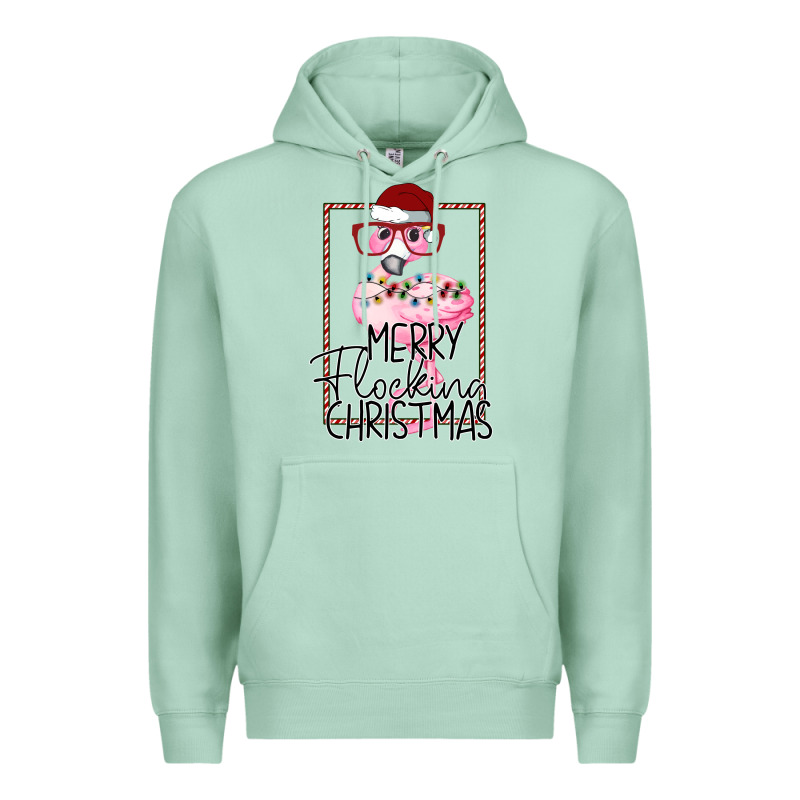 Merry Flock Christmas Flamingo Christmas Premium Hoodie by Bettercallsaul | Teevron