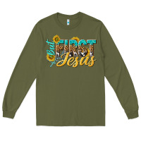 Army Green but first jesus Long Sleeve Tee - NancyCooperArtShop