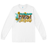 White but first jesus Long Sleeve Tee - NancyCooperArtShop