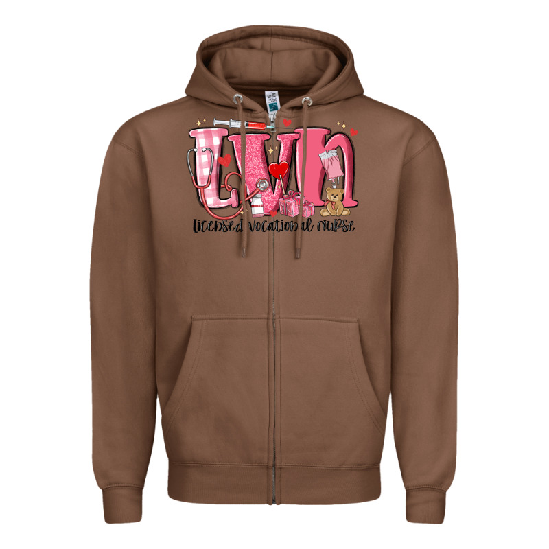 Lvn Licensed Vocational Nurse Valentine's Day Zipper Hoodie by MaliasSmallBusiness | Teevron