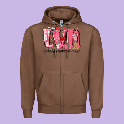 Lvn Licensed Vocational Nurse Valentine's Day Zipper Hoodie Designed By Maliassmallbusiness