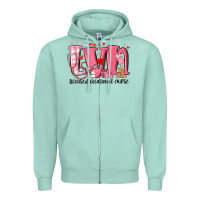 Seafoam lvn licensed vocational nurse valentine's day Zipper Hoodie - MaliasSmallBusiness