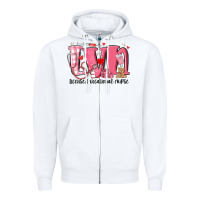 White lvn licensed vocational nurse valentine's day Zipper Hoodie - MaliasSmallBusiness