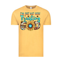 Vintage Mustard i'm just out here trusting god Vintage Tee - JahusDesignShop